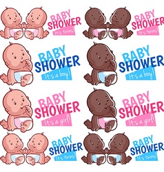 Logo Template For Baby Shower Boy Girl And Twins