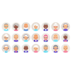 Old People Avatar Person Flat Icon Elderly