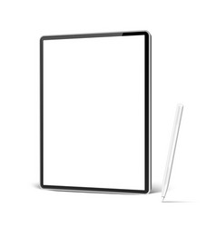 Realistic Tablet With Stylus Pen Mockup