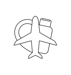 Travel Kits Bag Airplane Icon Logo