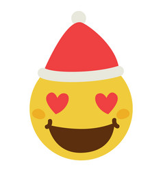 Heart Eyes Santa Claus Hat Face Emoticon 12