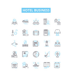 Hotel Business Line Icons Set Hotel