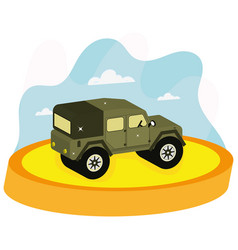 Isolated 3d Render Of A Green Jeep