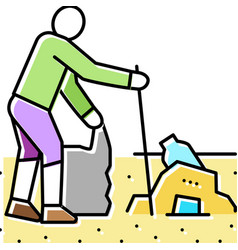 Volunteer Clean Beach Plastic Color Icon