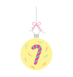 Christmas Ball With Candy Cane And Confetti