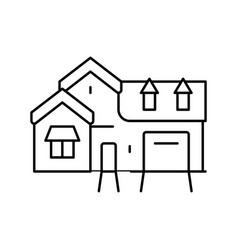 French Country House Line Icon