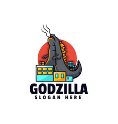 Logo Godzilla Simple Mascot Style