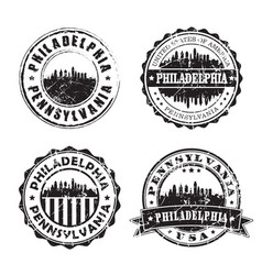 Philadelphia Pennsylvania Stamp Skyline Postmark