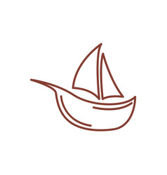 Sailing Line Boat Icon Logo