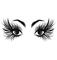 Beautiful Black And White Eyelashes Logo