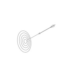 Continuous One Line Drawing Of Target With Arrow