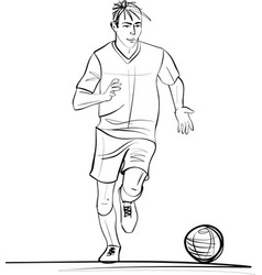 Soccer Or Football Player Sketch - Player