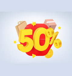 50 Percent Sale Concept 3d