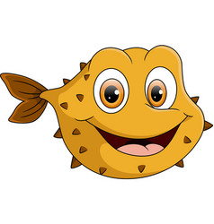 Cute Puffer Fish On White Background