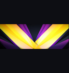 Dark Purple And Yellow Modern Abstract Wide Banner