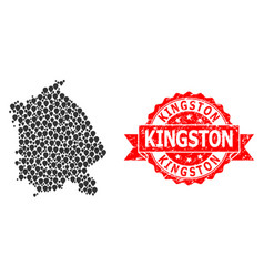 Distress Kingston Stamp And Marker Mosaic Map