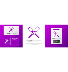 Logotype Oars Or Paddles Boat Icon Isolated On