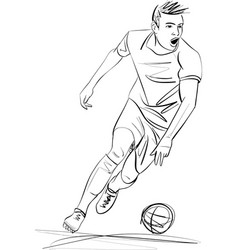 Soccer Or Football Player Sketch - Player