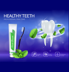 Dental Care Products Realistic Poster