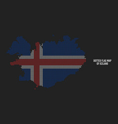 Halftone Dotted Style Flag Map Of Iceland