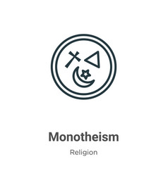 Monotheism Outline Icon Thin Line Black