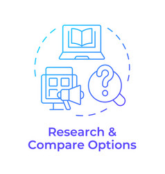 Research And Compare Options Blue Gradient