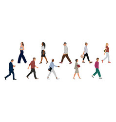 Set Of Various Business People Walking