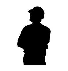 Silhouette Of Male Construction Worker