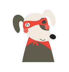 Cute Funny Dog Superhero In Costume Cartoon