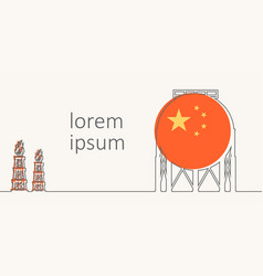 Gas Storage Tank With Flag Of China