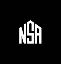 Nsa Letter Logo Design On Black Background