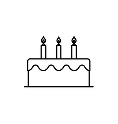 Birthday Cake With Candles Line Icon