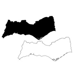 Faro District Portuguese Republic Portugal Map