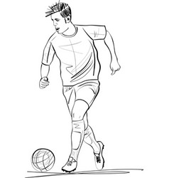 Soccer Or Football Player Sketch - Player