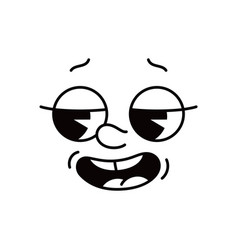 Cartoon Groovie Comic Face Retro Funny Emoji