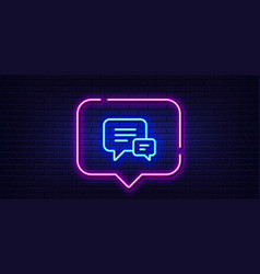 Chat Line Icon Speech Bubble Sign Neon Light