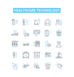 Healthcare Technology Line Icons Set