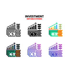 Investment Icon Set With Different Styles