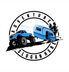 Monster Truck And Caravan Adventure Logo Design