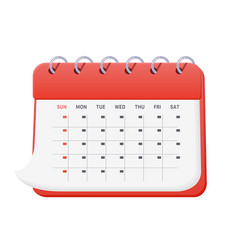 Red Calendar Isolated On White Background