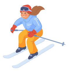 Happy Child Skiing Healthy Kid Activity Outdoors