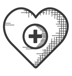 Heart Medical Care Black And White Icon