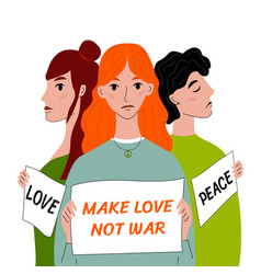 Protest Against War Concept Three Women