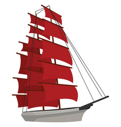 Scarlet Sails On White Background