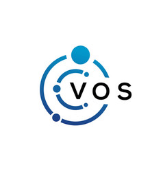 Vos Letter Technology Logo Design On White