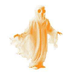 White Sheet Ghost - Halloween Halftone Dotted