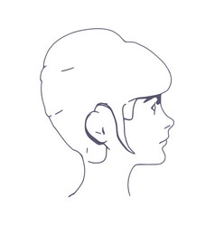 Young woman face side view elegant silhouette Vector Image