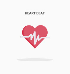 Heart Beat Icon Flat