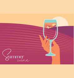 Summer Wine Concept Hand Holding A Glass