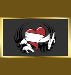 Winged Heart Tattoo Ink Sticker Background Postal